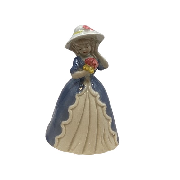 Flower Girl Vintage Southern Belle Ceramic Bell w/Clapper Cake Topper Figurine - Picture 3 of 4